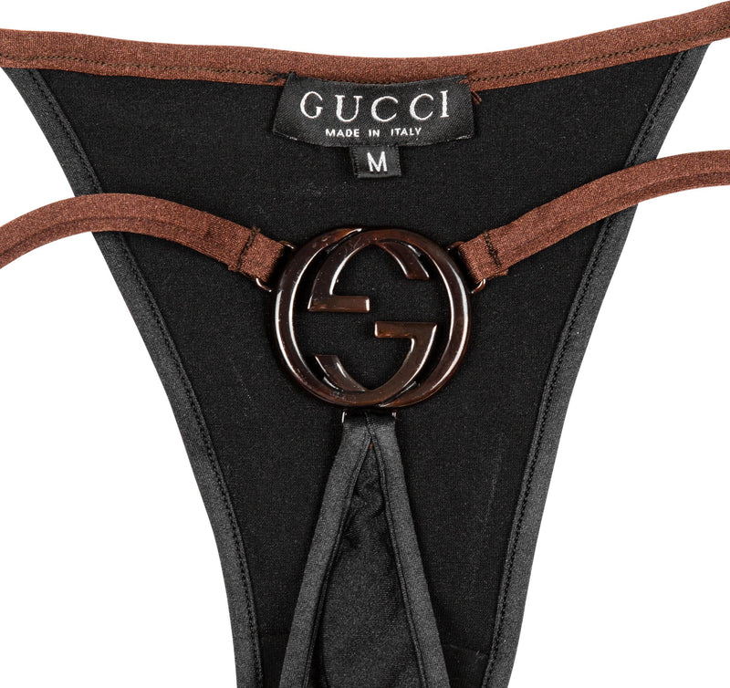 Gucci Museum Spring 1997 Runway Metal Logo G-String Bikini