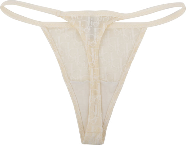 Christian Dior Ivory Diorissimo Mesh Thong