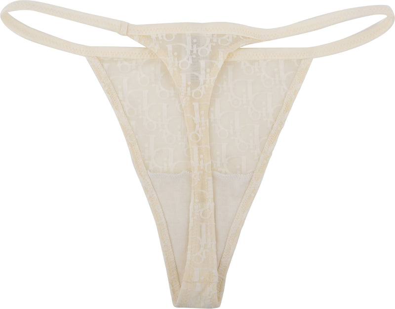 Christian Dior Ivory Diorissimo Mesh Thong