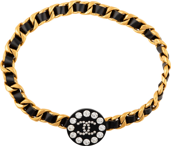 Chanel Spring 1995 Runway Swarovski Logo Chain Belt