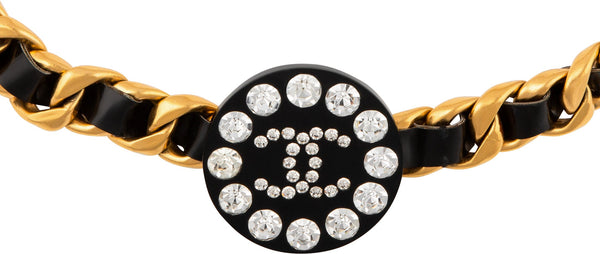 Chanel Spring 1995 Runway Swarovski Logo Chain Belt