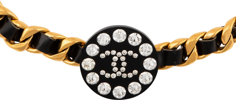 Chanel Spring 1995 Runway Swarovski Logo Chain Belt