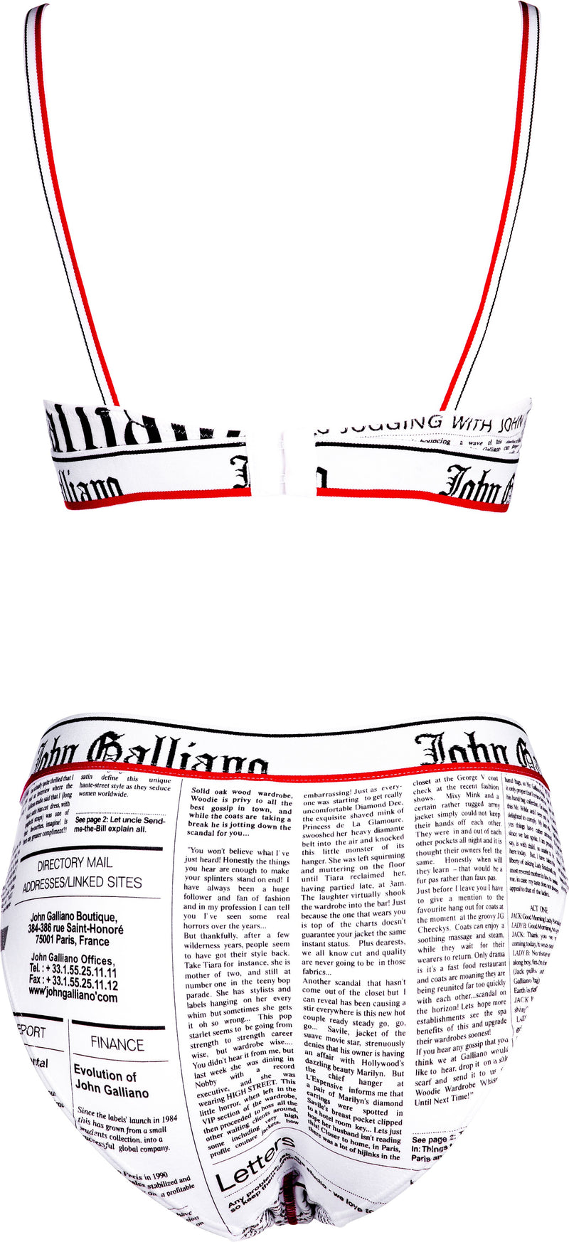 John Galliano Gazette Newspaper Bra Panty Set
