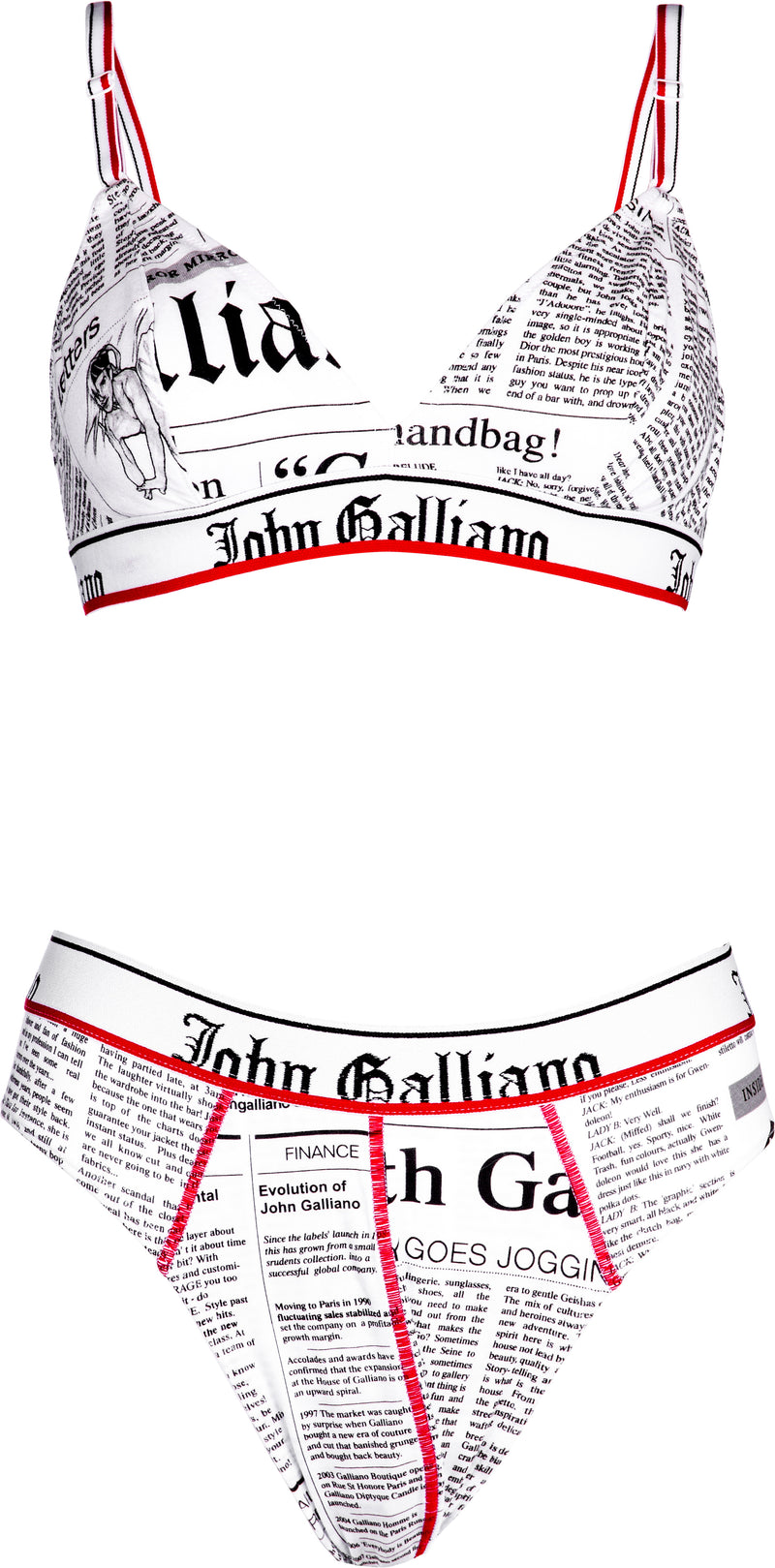 John Galliano Gazette Newspaper Bra Panty Set