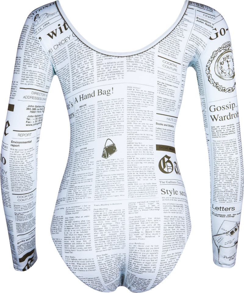John Galliano Gazette Newspaper Mint One-Piece