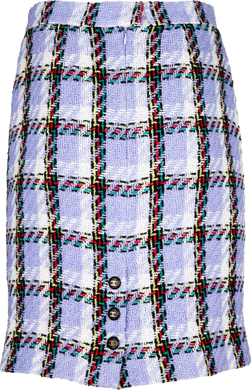 Chanel Spring 1995 Blue Tweed Campaign Runway Suit