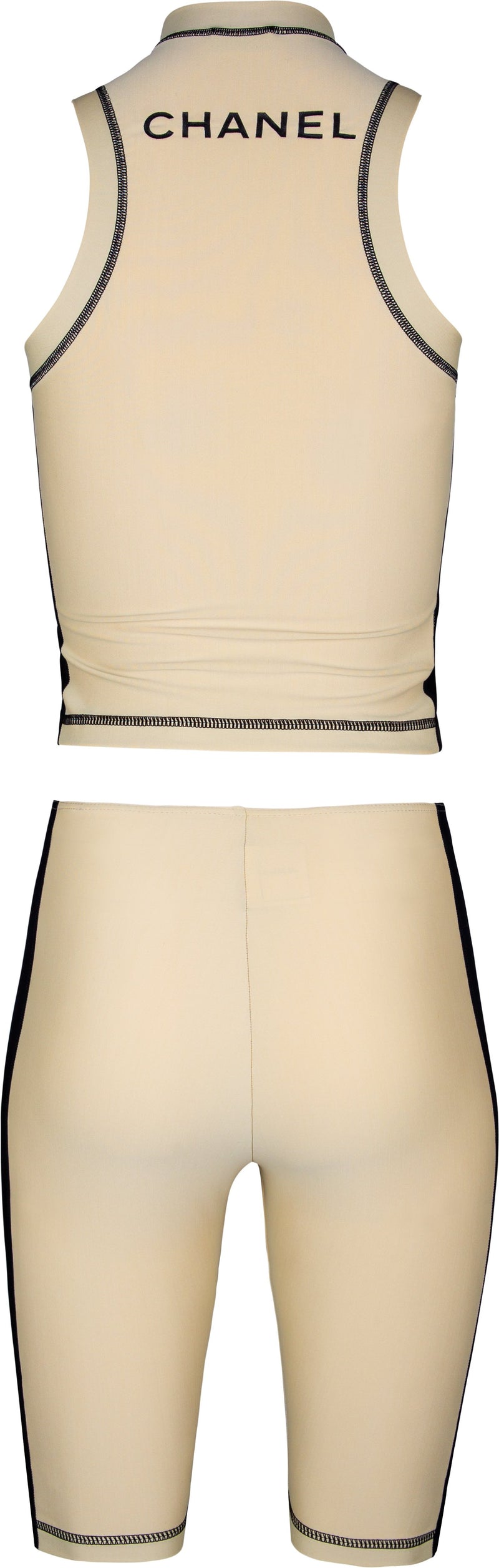 Chanel Spring 2001 Logo Top Biker Shorts Set
