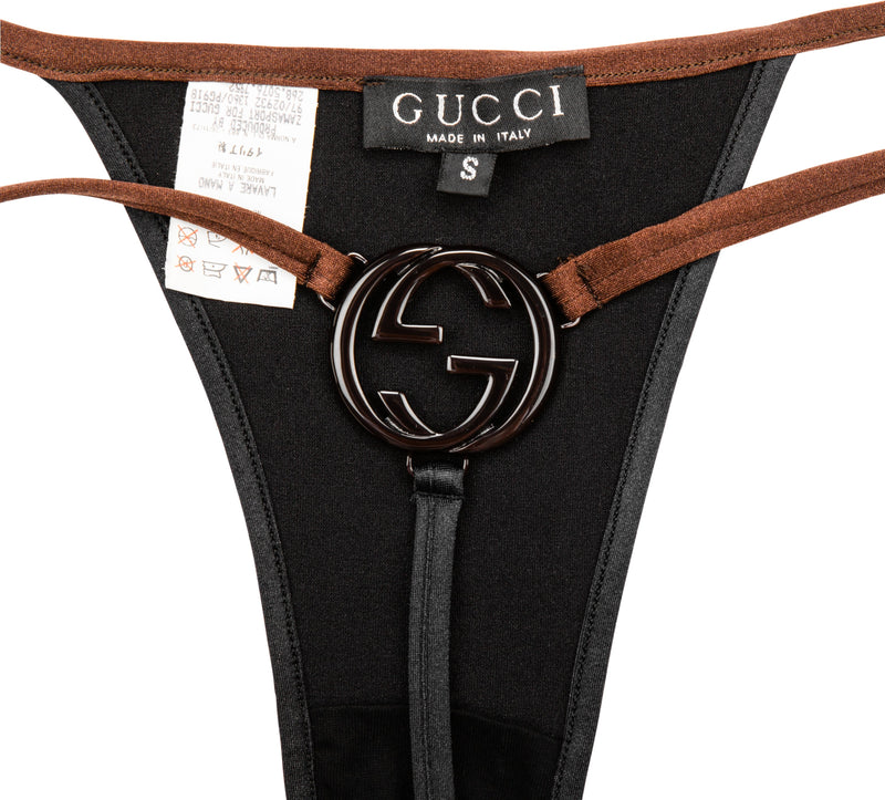 Gucci Women's Museum Spring 1997 Runway Metal Logo G Bikini