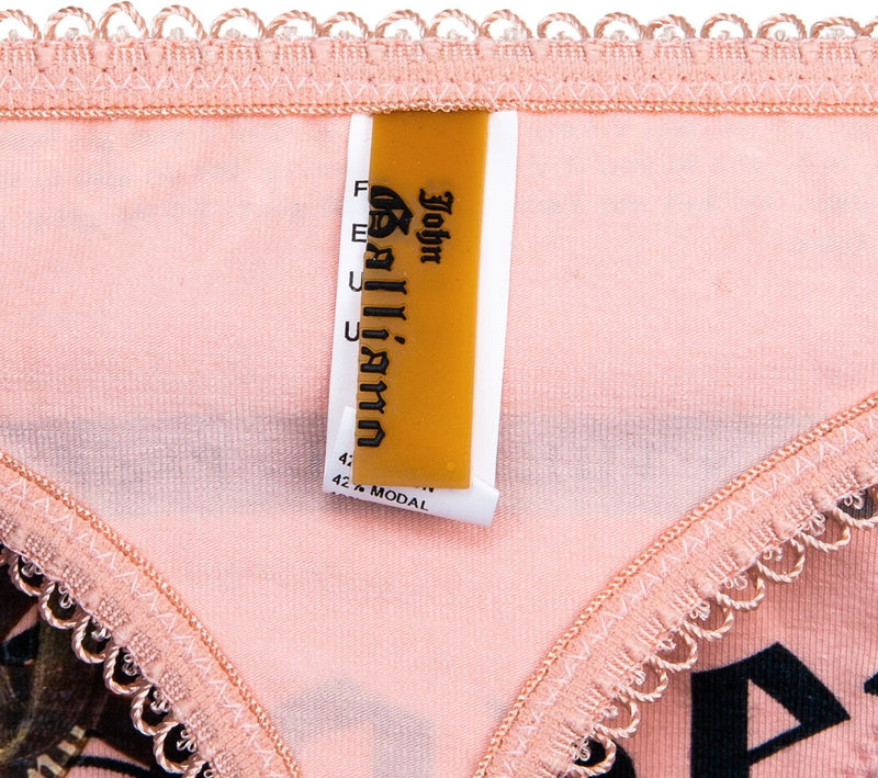 John Galliano Pink Gazette Newspaper Bra Panty Set