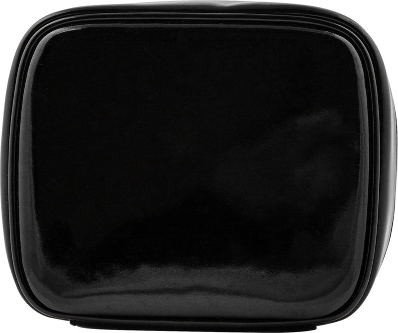 Chanel Black Patent Logo Vanity Bag