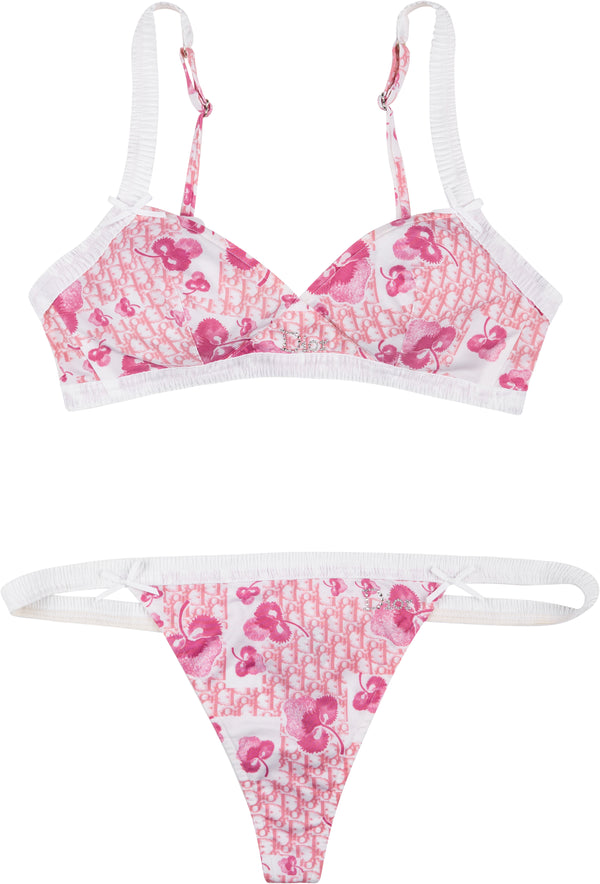 Christian Dior Resort 2005 Logo Flowers Lingerie Bikini Set