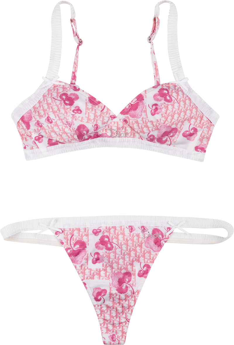 Christian Dior Resort 2005 Logo Flowers Lingerie Bikini Set