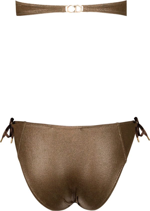 Christian Dior Metallic Lace-Up Bustier Bikini