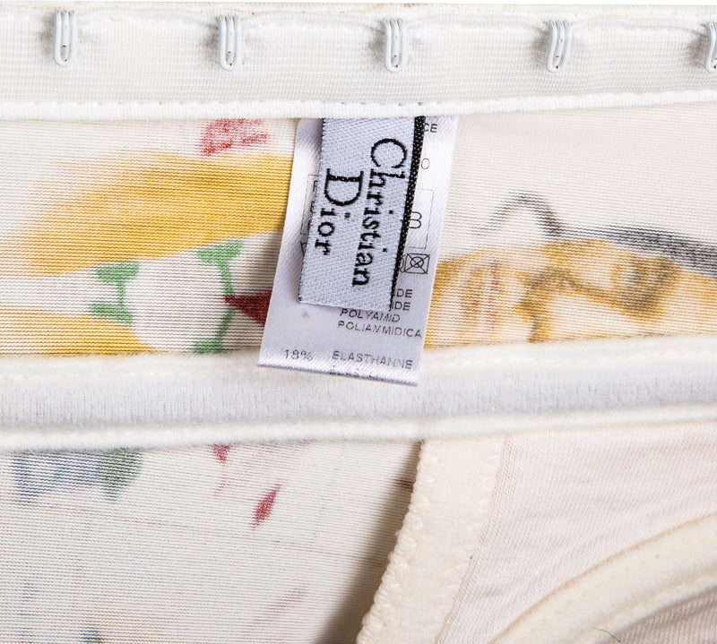 Christian Dior Spring 2002 Stamp Printed Bustier Top