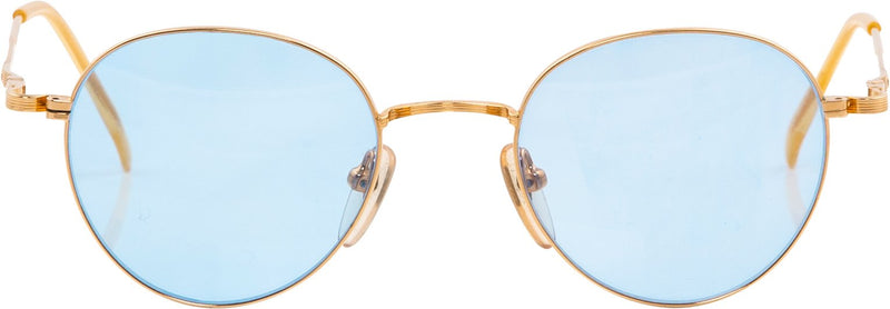 Jean Paul Gaultier Blue Transparent Gold Wire Frame Sunglasses
