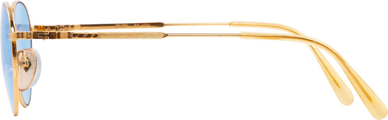 Jean Paul Gaultier Blue Transparent Gold Wire Frame Sunglasses