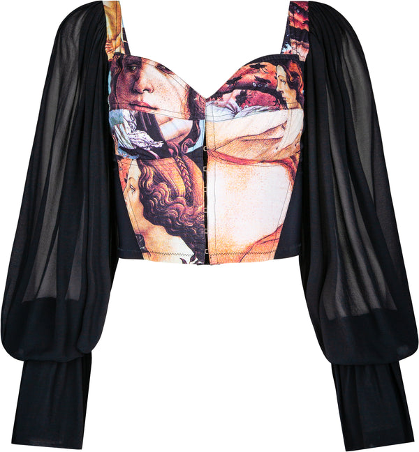 Dolce & Gabbana Spring 1993 Birth Of Venus Chiffon Corset Top