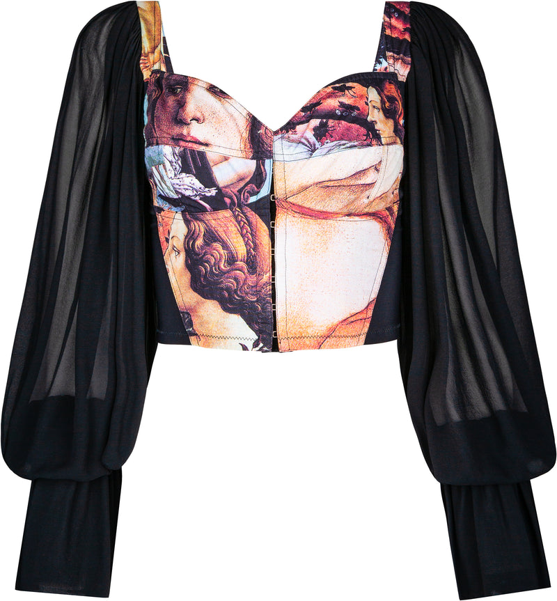 Dolce & Gabbana Spring 1993 Birth Of Venus Chiffon Corset Top