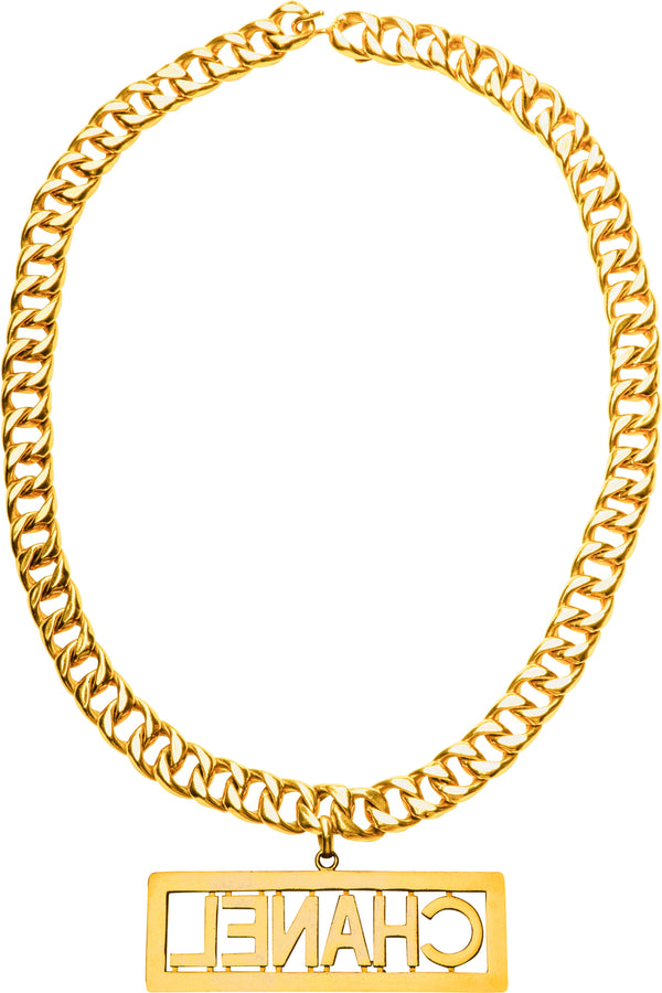 Chanel Fall 1991 Iconic Ad Campaign Giant Plate Necklace