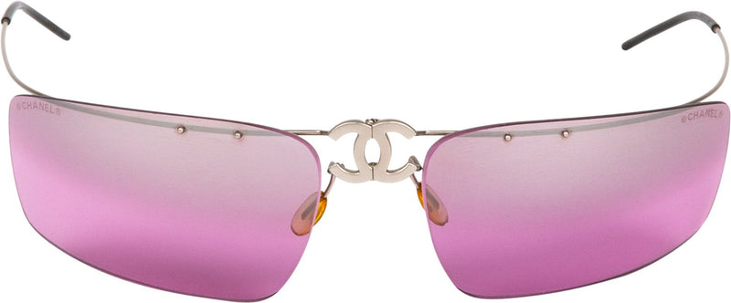 Chanel Logo Mirrored Pink Sunglasses