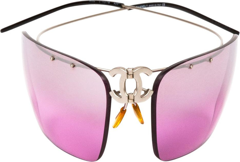 Chanel Logo Mirrored Pink Sunglasses